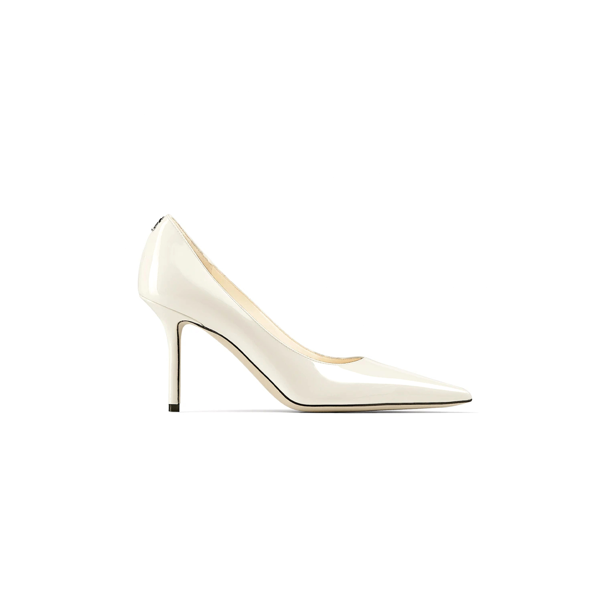 Ji*y Ch* love 85 latte patent leather pumps with jc emblem love85pwj